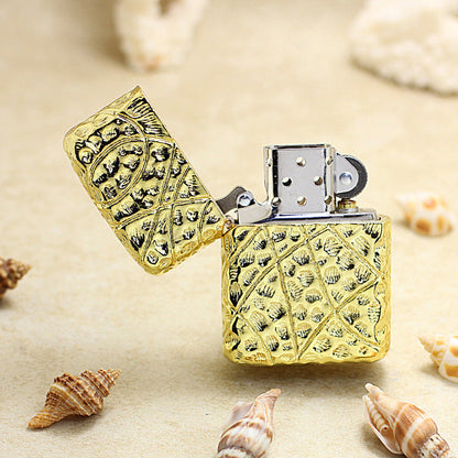 Zippo Solid 3d-embossed Gold Warrior Heavy-duty Case Bundle - CM40