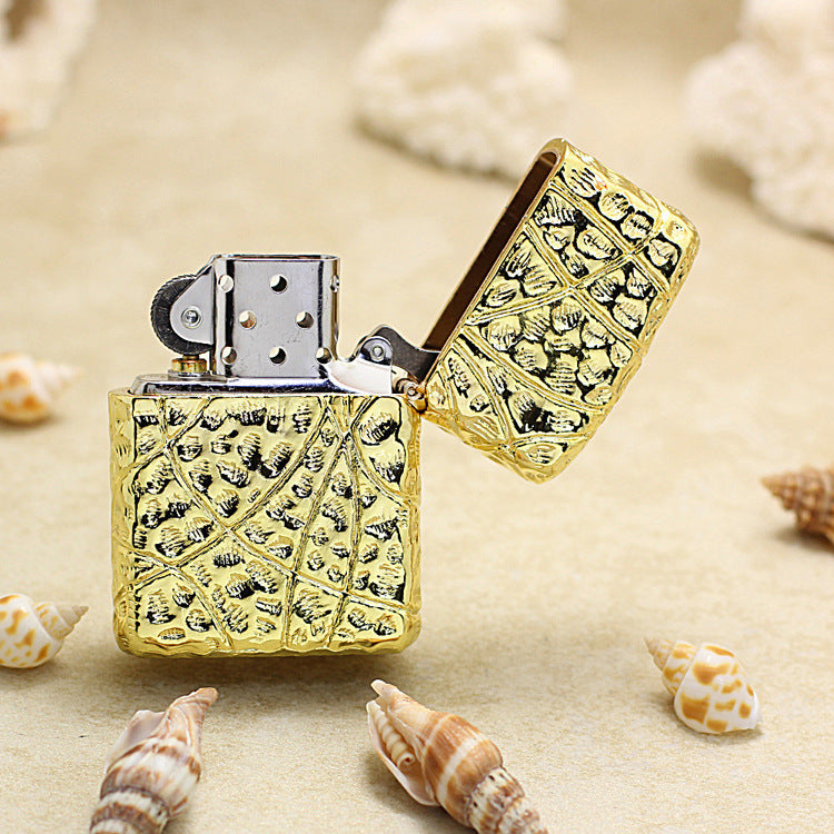 Zippo Solid 3d-embossed Gold Warrior Heavy-duty Case Bundle - CM40