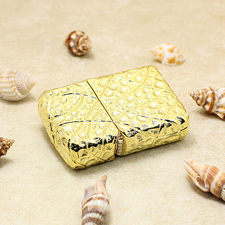 Zippo Solid 3d-embossed Gold Warrior Heavy-duty Case Bundle - CM40
