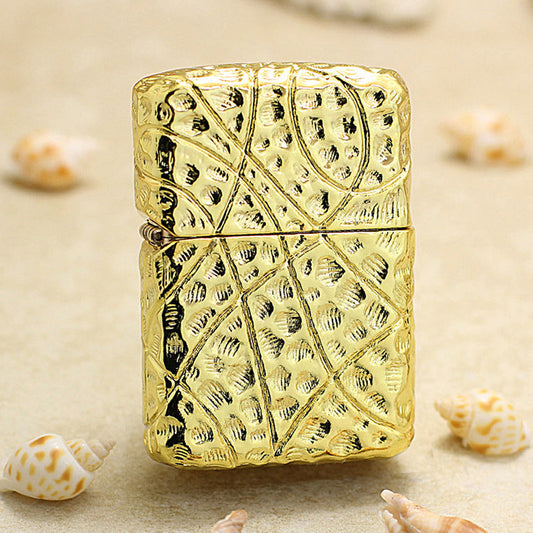 Zippo Solid 3d-embossed Gold Warrior Heavy-duty Case Bundle - CM40