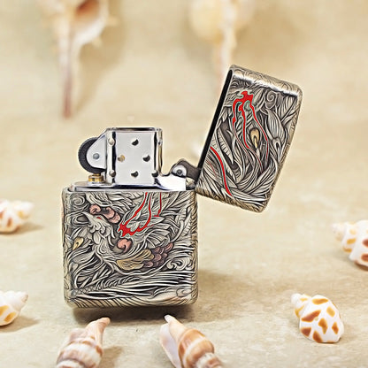 Zippo Solid 3d-embossed Gold and Argent Coiling Serpent Prosperity Medallion - CM16