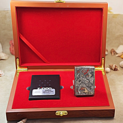 Zippo Solid 3d-embossed Gold and Argent Coiling Serpent Prosperity Medallion - CM16