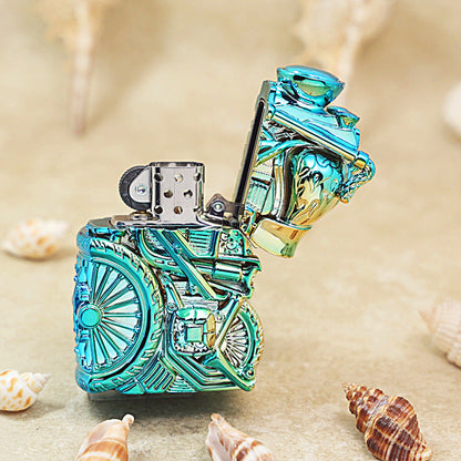 Zippo Solid 3d-embossed Iridescent Steel Motorcycle Engine Case Bundle - CM48