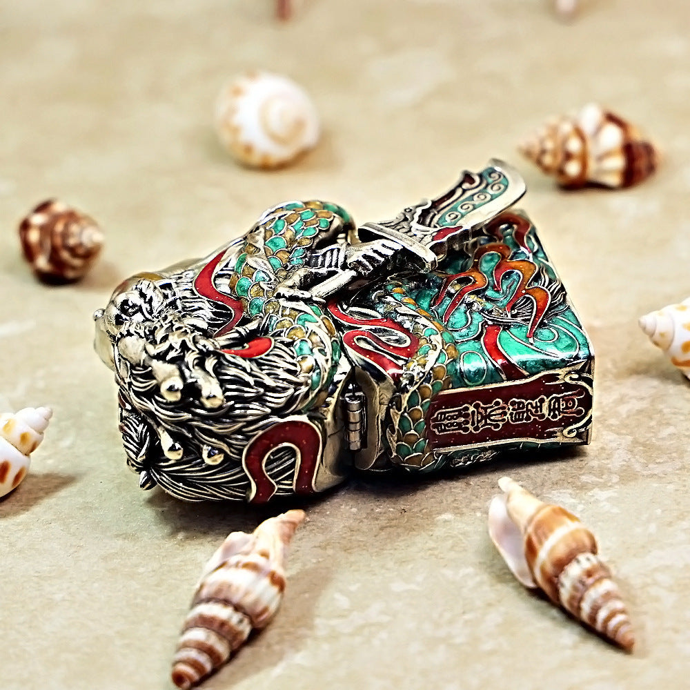 Zippo Solid 3d-embossed Multi Hue Enamel Guan Yu and Serpent Case Bundle - CM28