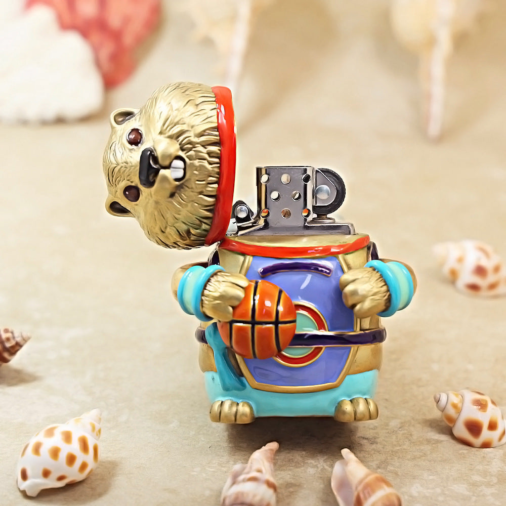 Zippo Solid 3d-embossed Painted Gold Animal Figurine Basketball - CM10