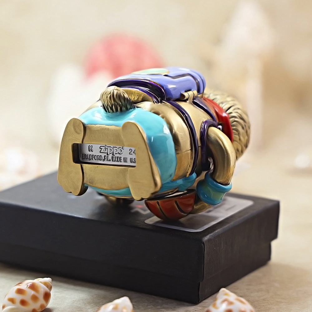 Zippo Solid 3d-embossed Painted Gold Animal Figurine Basketball - CM10