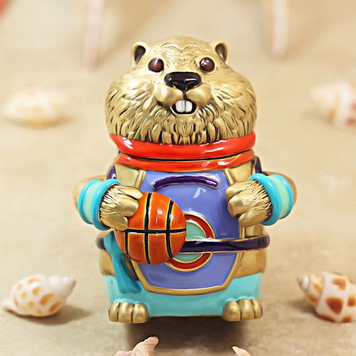 Zippo Solid 3d-embossed Painted Gold Animal Figurine Basketball - CM10