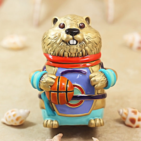 Zippo Solid 3d-embossed Painted Gold Animal Figurine Basketball - CM10