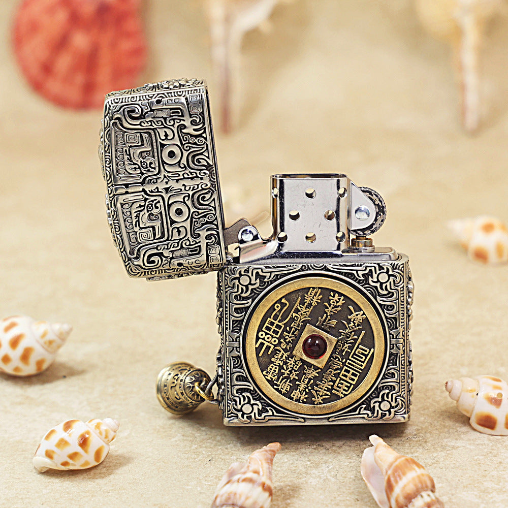 Zippo Solid 3d-embossed Argent Mountain Ghost Charm Coin Case - CM44