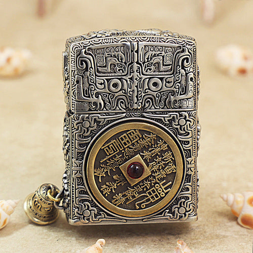 Zippo Solid 3d-embossed Argent Mountain Ghost Charm Coin Case - CM44