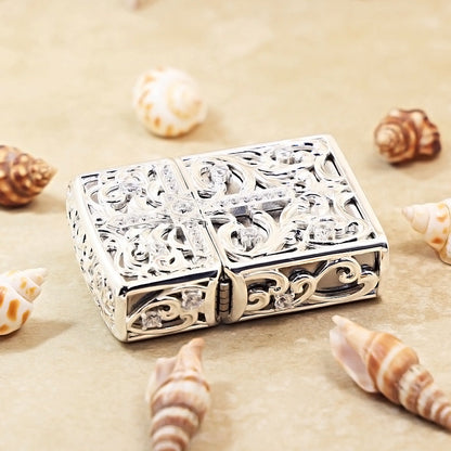 Zippo Solid 3d-embossed Argent Openwork Diamond Crucifix Case - CM21