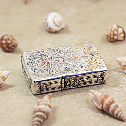 Zippo Solid 3d-embossed Argent Sword of Judgment and Cherubs Case - CM30