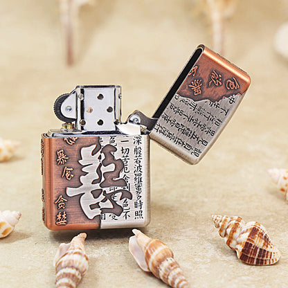Zippo Solid 3d-embossed Two Finish Shakyamuni and Demon Good vs Evil Case - CM15