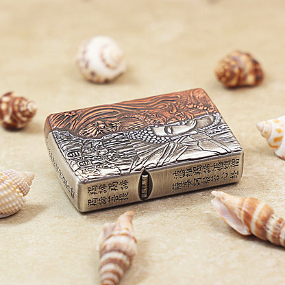 Zippo Solid 3d-embossed Two Finish Shakyamuni and Demon Good vs Evil Case - CM15