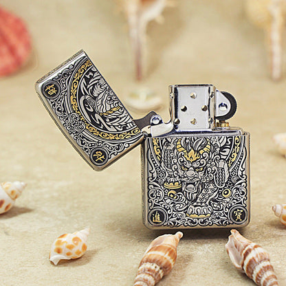 Zippo Solid 3d-embossed Two Finish Pixiu Fortune God Case - CM24