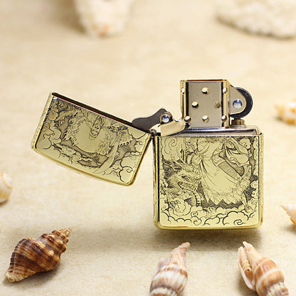 Zippo Premium Shine Bronze Intricate Chiseled God of War Guan Yu - CC127
