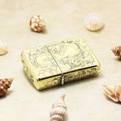 Zippo Premium Shine Bronze Intricate Chiseled God of War Guan Yu - CC127