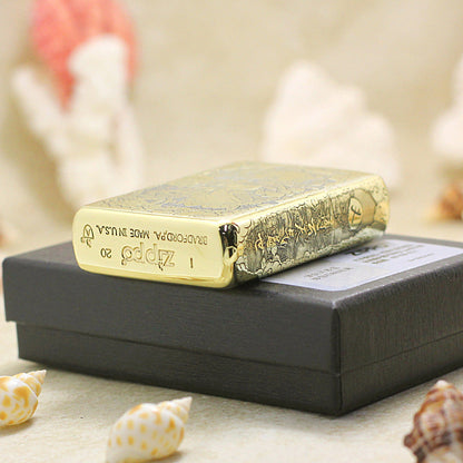 Zippo Premium Shine Bronze Intricate Chiseled God of War Guan Yu - CC127