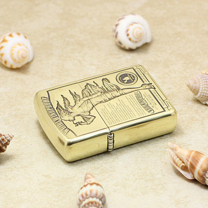 Zippo Premium Shine Bronze Intricate Chiseled Whirlwindproof Pin-Up Maiden - CC149