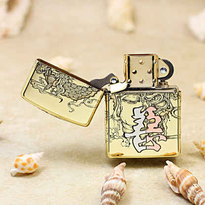 Zippo Premium Shine Bronze Chiseled Duality of Good and Evil - CC157
