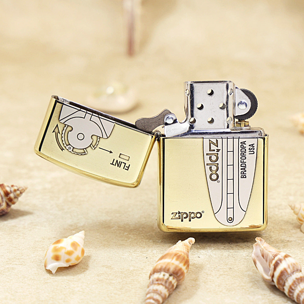 Zippo Premium Shine Bronze Chiseled Flint Mechanism Diagram - SC30
