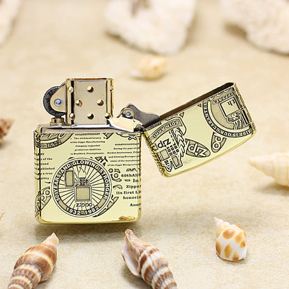 Zippo Premium Shine Bronze Chiseled Historical Logos Anniversary Design - CC150