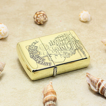 Zippo Premium Shine Bronze Chiseled Nautical Map Sailing Ship - CC146