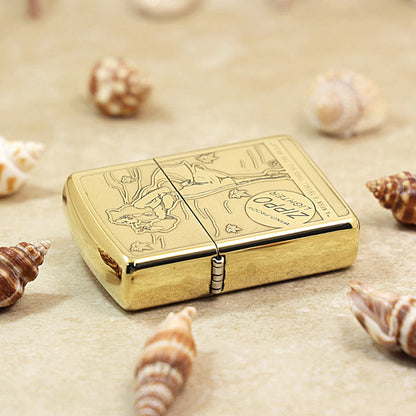 Zippo Premium Shine Bronze Chiseled Pin-Up Maiden Autumn Wind - CC151