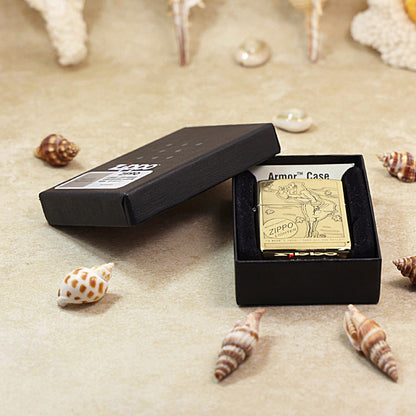 Zippo Premium Shine Bronze Chiseled Pin-Up Maiden Autumn Wind - CC151