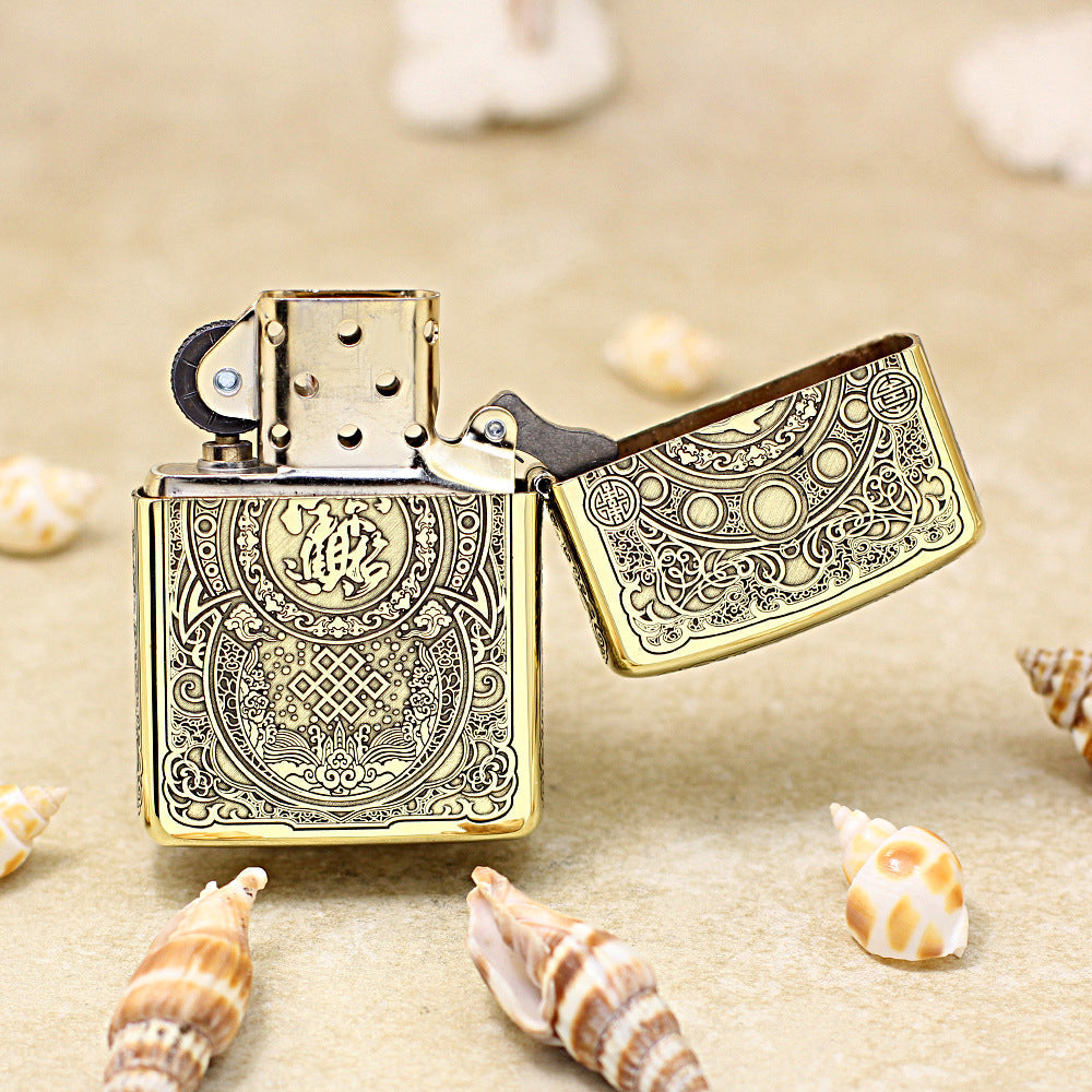 Zippo Premium Shine Bronze Chiseled Pixiu Lion and Ancient Coins - CC162