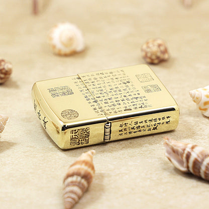 Zippo Premium Shine Bronze Chiseled Preface to the Orchid Pavilion Poems - CC154