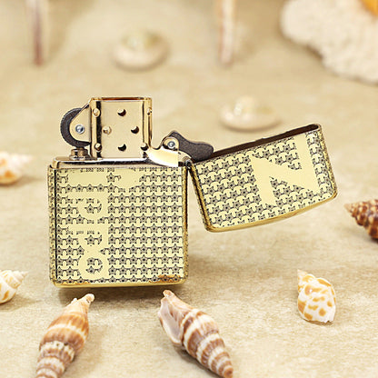 Zippo Premium Shine Bronze Chiseled Star Field Pin-Up Maiden - CC134