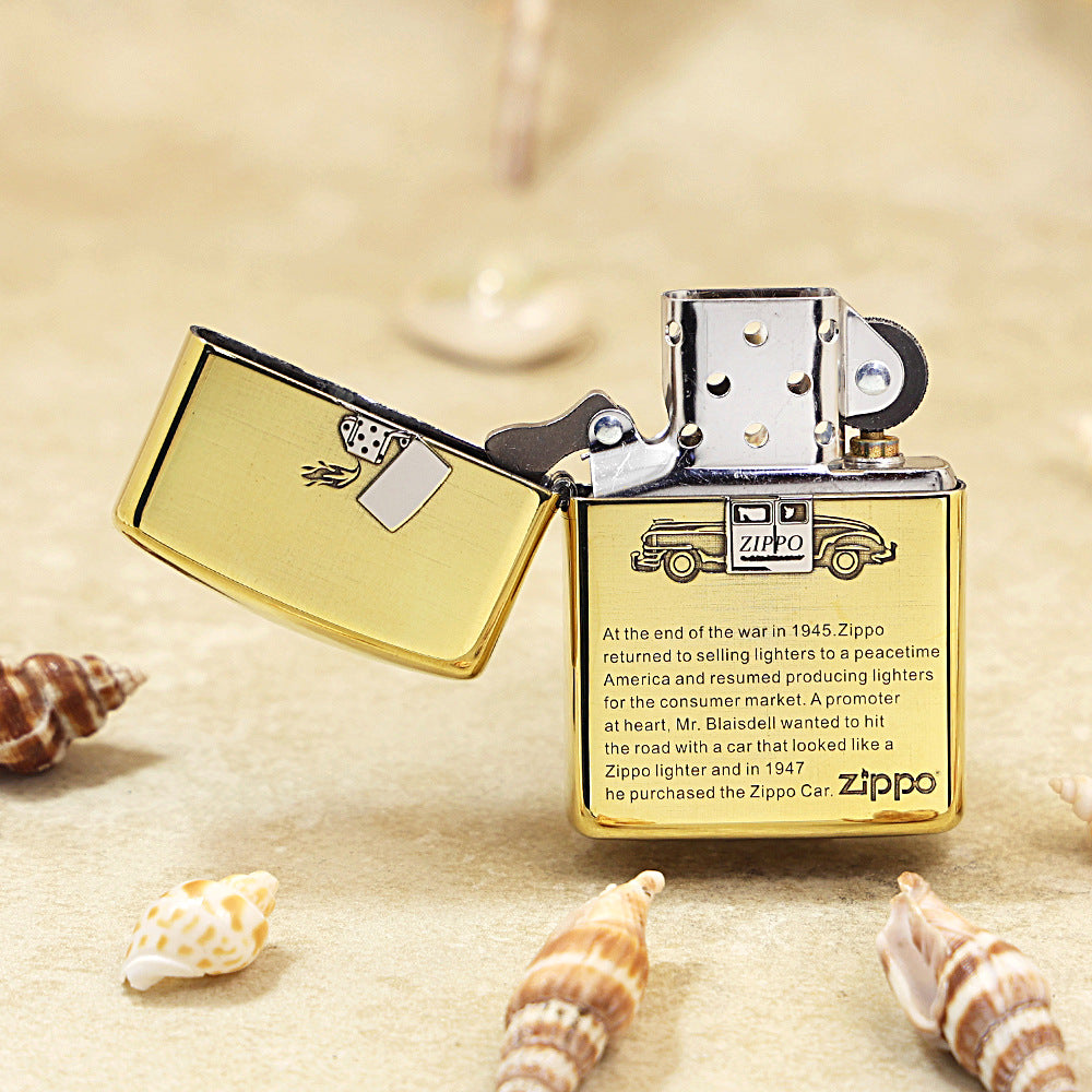 Zippo Premium Shine Bronze Chiseled Zippo Car and History - SC29