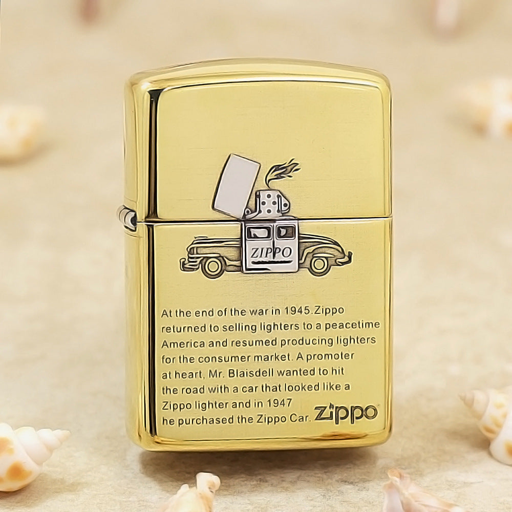 Zippo Premium Shine Bronze Chiseled Zippo Car and History - SC29