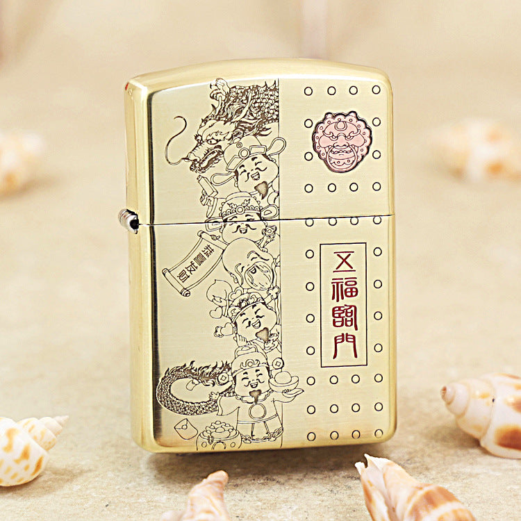 Zippo Premium Shine Bronze Five Blessings Descend - CC90