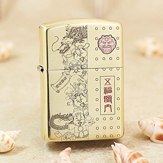 Zippo Premium Shine Bronze Five Blessings Descend - CC90