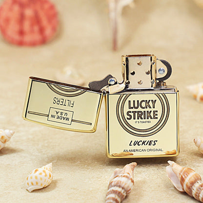 Zippo Premium Shine Bronze Lucky Strike Filters - CC97