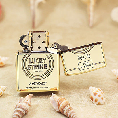 Zippo Premium Shine Bronze Lucky Strike Filters - CC97