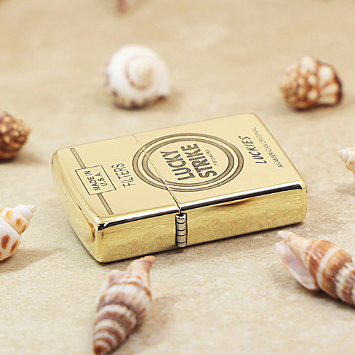Zippo Premium Shine Bronze Lucky Strike Filters - CC97