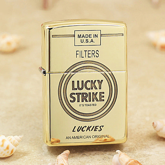 Zippo Premium Shine Bronze Lucky Strike Filters - CC97