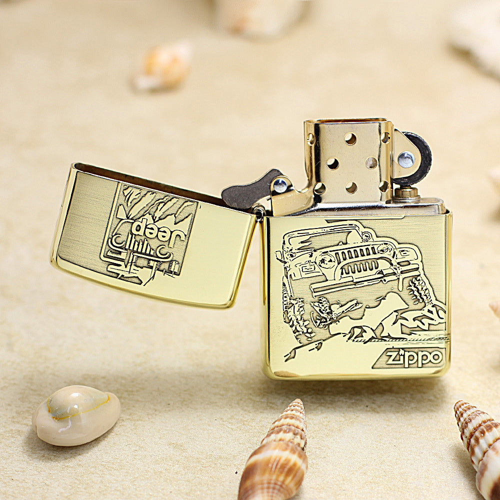 Zippo Premium Shine Bronze 'Off-Road Jeep Adventure' - CC37