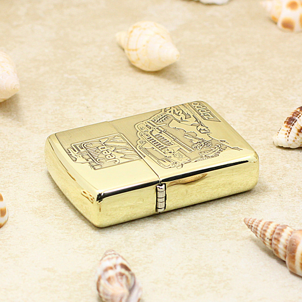Zippo Premium Shine Bronze 'Off-Road Jeep Adventure' - CC37