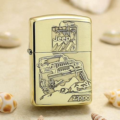 Zippo Premium Shine Bronze 'Off-Road Jeep Adventure' - CC37