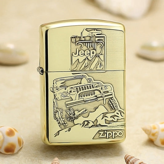Zippo Premium Shine Bronze 'Off-Road Jeep Adventure' - CC37