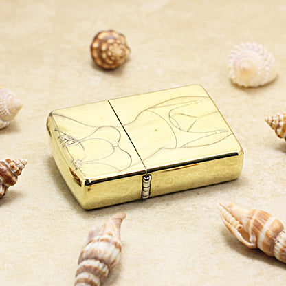 Zippo Premium Shine Bronze Pin-Up Maiden Chiseled Lingerie - CC108