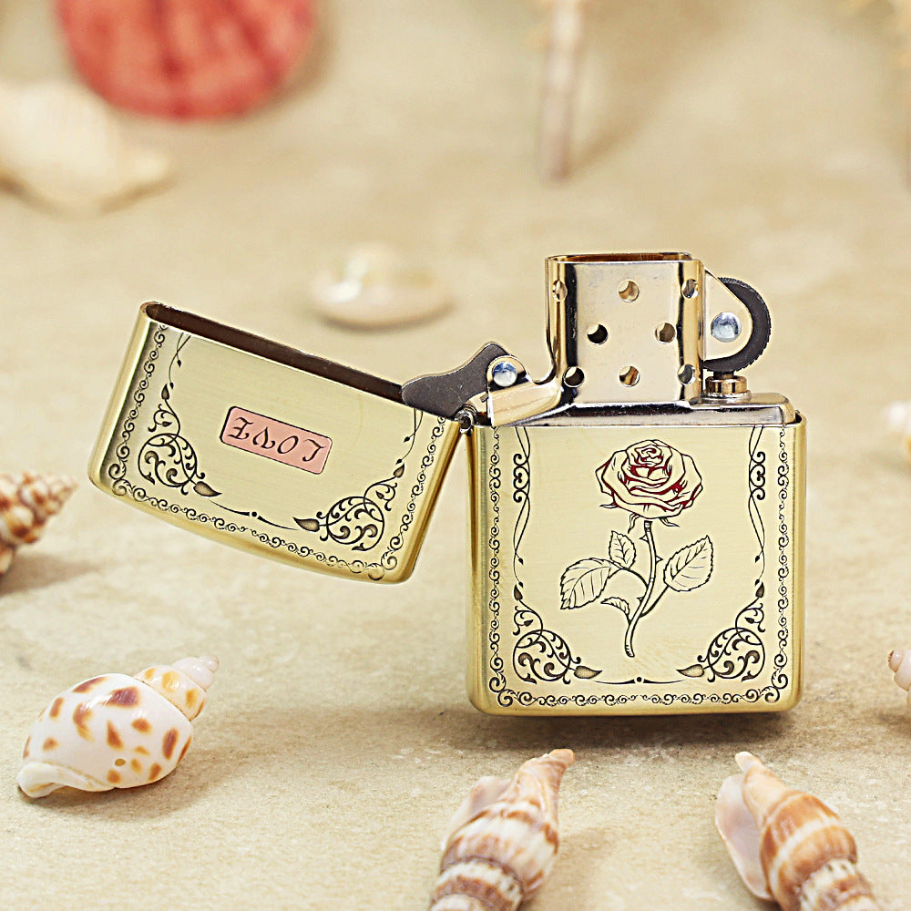 Zippo Premium Shine Bronze Rose Vow Love - CC88
