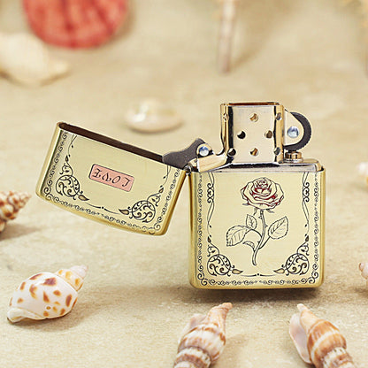 Zippo Premium Shine Bronze Rose Vow Love - CC88