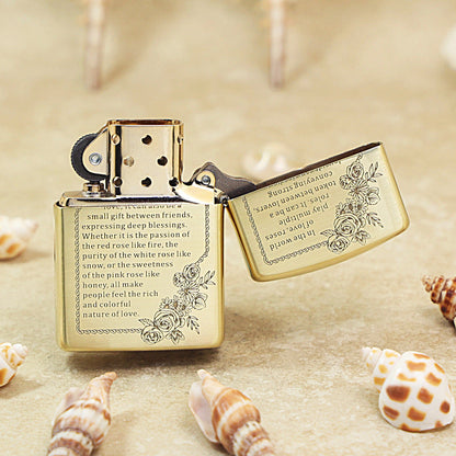 Zippo Premium Shine Bronze Rose Vow Love - CC88