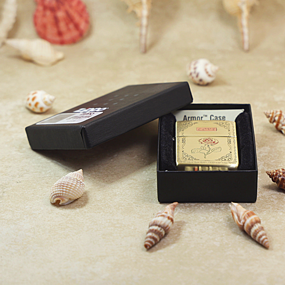 Zippo Premium Shine Bronze Rose Vow Love - CC88