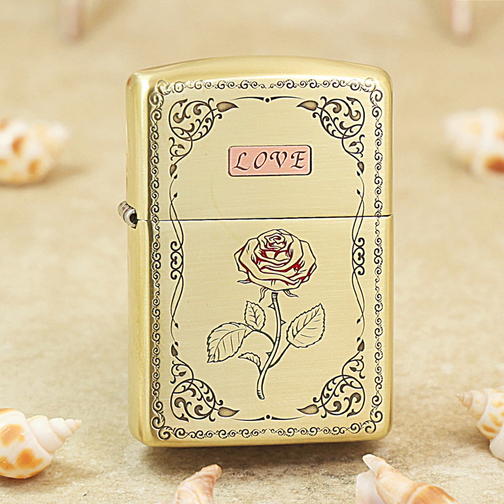 Zippo Premium Shine Bronze Rose Vow Love - CC88
